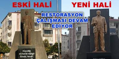 Atatürk Heykeli Restore Edildi