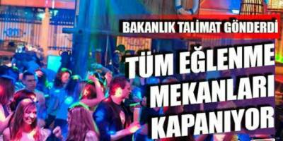 Virüs Nedeniyle Kapanacak Mekanlar