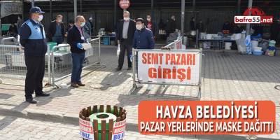 Havza Belediyesi Pazar Yerlerinde Maske Dağıttı