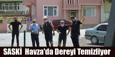 SASKİ Havza'da Dereyi Temizliyor