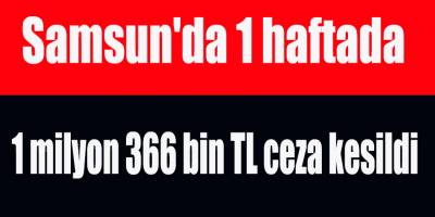 Samsun'da 1 haftada 1 milyon 366 bin TL ceza kesildi