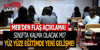 MEB'den yüz yüze eğitimde yeni gelişme!