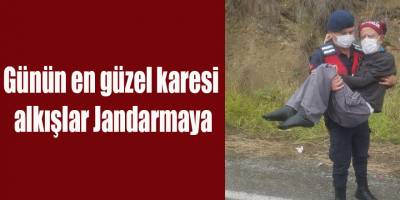 Günün en güzel karesi alkışlar Jandarmaya