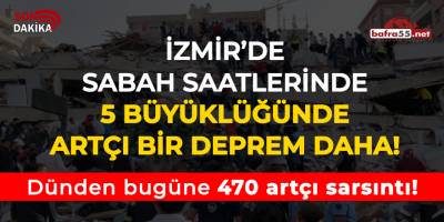 İzmir'de sabah saatlerinde 5 büyüklüğünde artçı deprem!