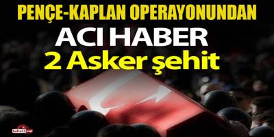 Pençe-Kaplan Operasyonu'nda 2 asker şehit oldu