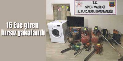 16 Eve giren hırsız yakalandı