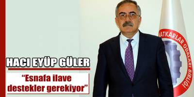 Hacı Eyüp Güler ;“Esnafa ilave destekler gerekiyor”