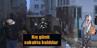 Kış günü sokakta kaldılar