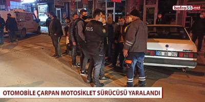 Otomobile çarpan motosiklet sürücüsü yaralandı