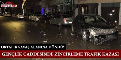 Gençlik caddesinde zincirleme trafik kazası