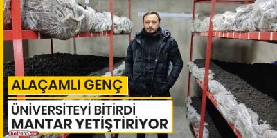 Alaçamlı genç üniversiteyi bitirdi mantar yetiştiriyor