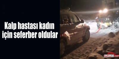 Ayancık'ta Kalp hastası kadın için seferber oldular