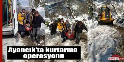 Ayancık'ta kurtarma operasyonu