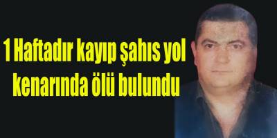 1 Haftadır kayıp şahıs yol kenarında ölü bulundu
