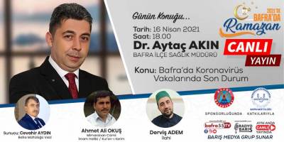 Bafra İlçe Sağlık Müdürü Dr. Aytaç Akın, 2021'de Bafra'da Ramazan'a konuk olacak