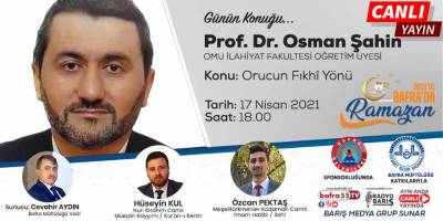Prof. Dr. Osman Şahin, 2021'de Bafra'da Ramazan'a konuk olacak