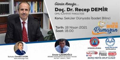 Doç. Dr. Recep Demir, 2021'de Bafra'da Ramazan'a konuk olacak