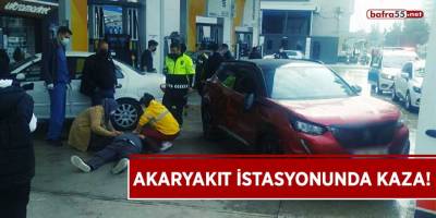 Atakum'da akaryakıt istasyonunda kaza!