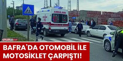 Bafra'da otomobil ile motosiklet çarpıştı!