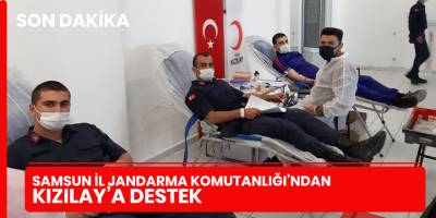 Samsun İl Jandarma Komutanlığı’ndan Kızılay’a destek