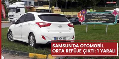 Samsun'da otomobil orta refüje çıktı: 1 yaralı