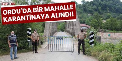 Ordu'da bir mahalle karantinaya alındı!