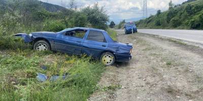 Yoldan çıkan otomobil takla attı: 4 yaralı