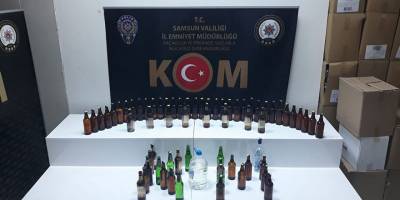 Samsun'da kaçak içki operasyonu