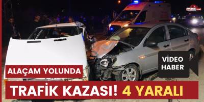 Alaçam yolunda trafik kazası 4 yaralı