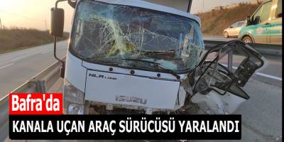 Bafra'da  kanala düşen araç sürücüsü yaralandı
