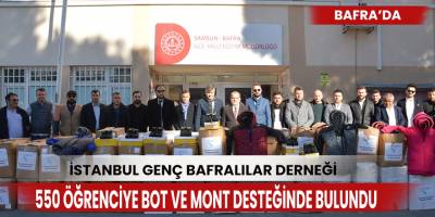 Bafra ‘da 550 Öğrenciye Bot Ve Mont Desteği