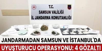 Jandarmadan Samsun ve İstanbul'da uyuşturucu operasyonu: 4 gözaltı