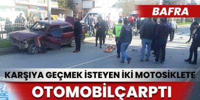 Yaya geçidinden geçmek istediler, otomobil çarptı