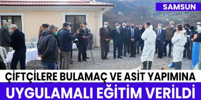 Çiftçilere bulamaç ve asit yapımı uygulamalı olarak öğretildi