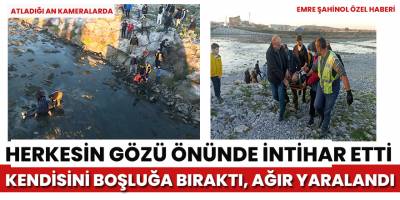Bafra'da tarihi köprüde intihar girişimi kamerada