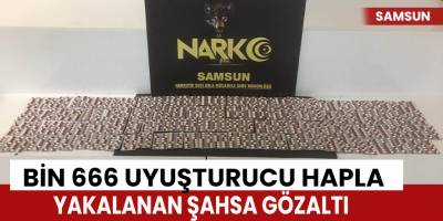 Samsun'da bin 666 uyuşturucu hapla yakalanan şahsa gözaltı
