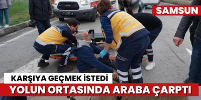 Otomobilin çarptığı yaya hastanelik oldu