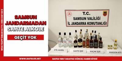 Samsun jandarmadan sahte alkole geçit yok
