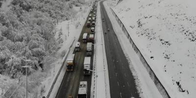 Ankara-Samsun yolunda kilometrelerce tır konvoyu