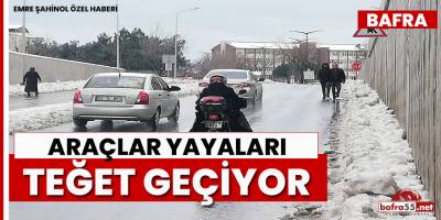 Araçlar yayaları teğet geçiyor