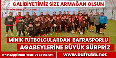 Minik futbolcular Bafrasporlu futbolculara ziyaret