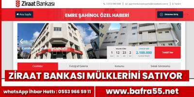 Bafra Ziraat Bankası Binası satılıyor