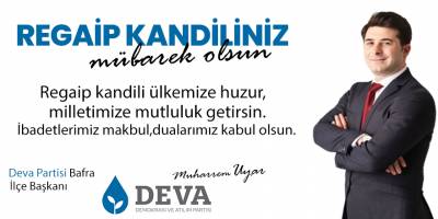 Deva Partisi Regaip Kandili Mesajı