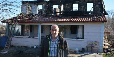 Evi yanan aile yardım bekliyor