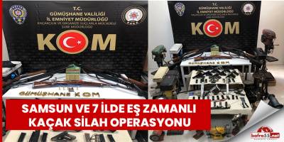 Samsun'da eş zamanlı kaçak silah operasyonu
