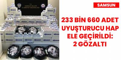 Samsun'da 233 bin 660 adet uyuşturucu hap ele geçirildi: 2 gözaltı