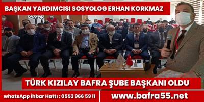 Türk Kızılay Bafra Şube Başkanı Sosyolog Erhan Korkmaz oldu
