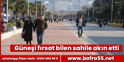 Güneşi fırsat bilen sahile akın etti