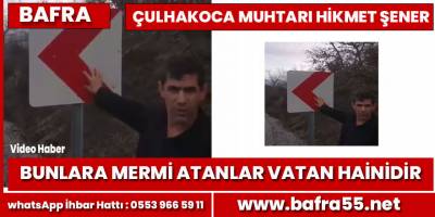 Bafra’da ki trafik levhaları hedef tahtası oldu