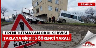 Freni Tutumayan Öğrenci  servisi Tarlaya Girdi 5 Yaralı
